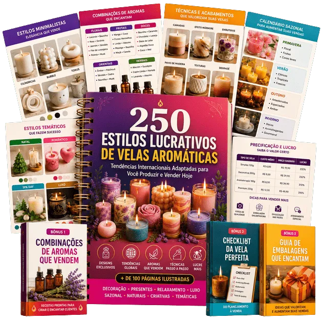 Guia 250 Estilos Lucrativos de Velas Aromáticas
